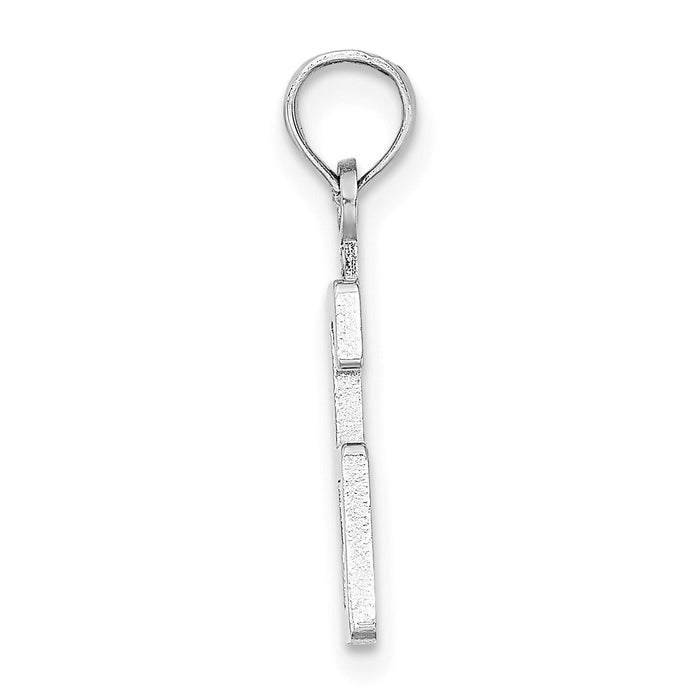 14kw Polished Number 6 Pendant-NU06W