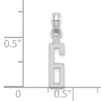 14kw Polished Number 6 Pendant-NU06W