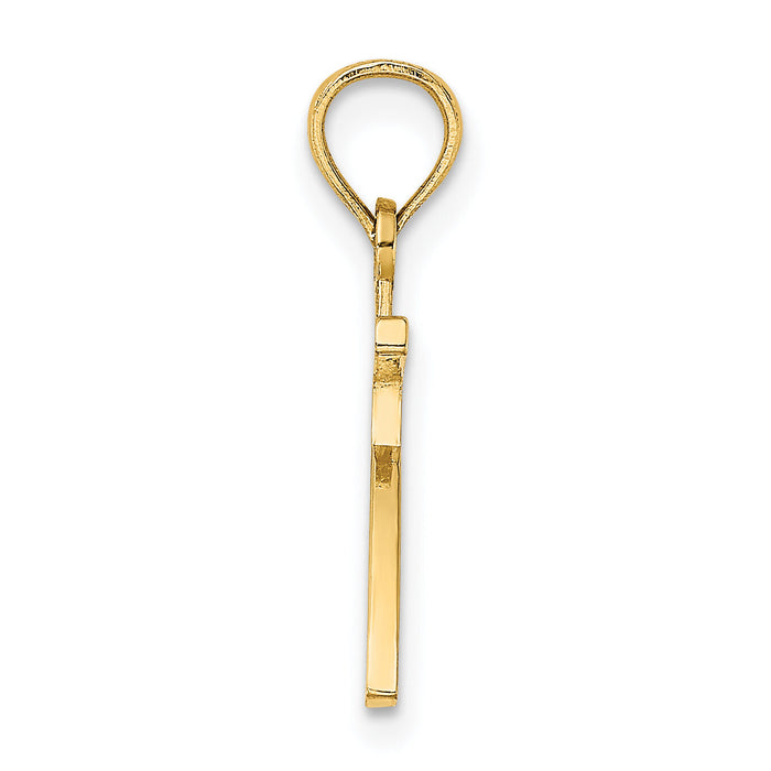 14k Polished Number 7 Pendant-NU07