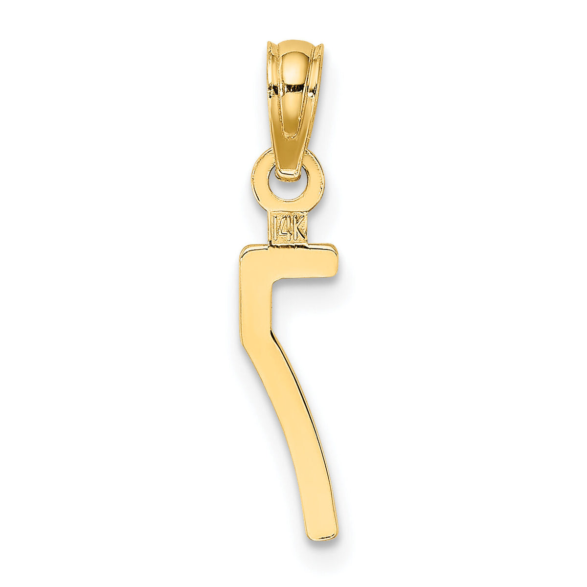 14k Polished Number 7 Pendant-NU07