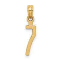 14k Polished Number 7 Pendant-NU07