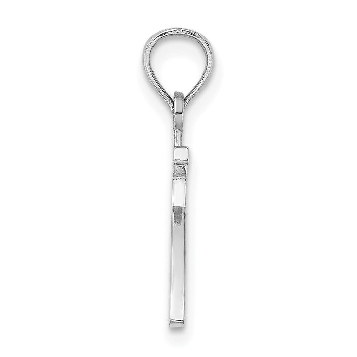14kw Polished Number 7 Pendant-NU07W