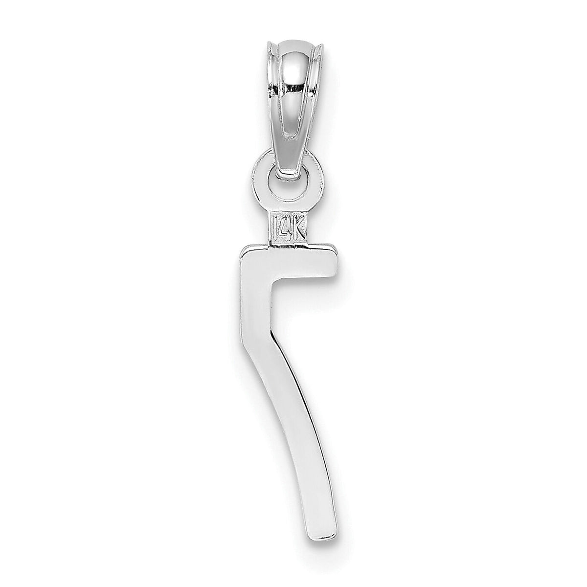 14kw Polished Number 7 Pendant-NU07W