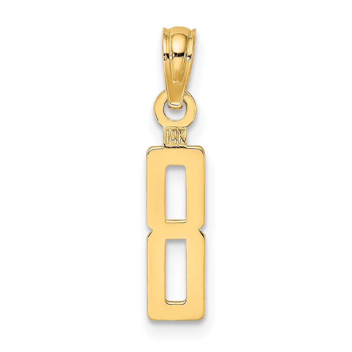 14k Polished Number 8 Pendant-NU08