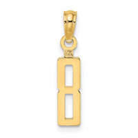 14k Polished Number 8 Pendant-NU08