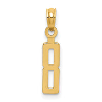 14k Polished Number 8 Pendant-NU08