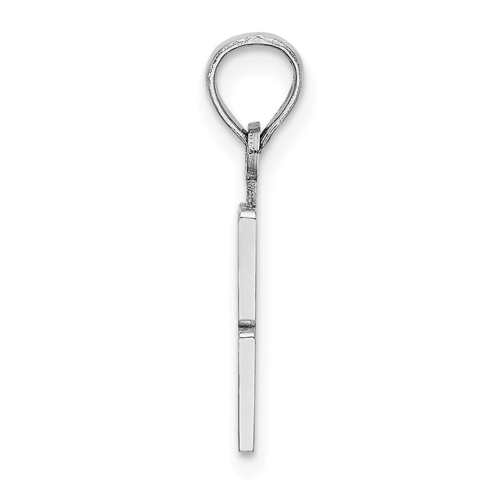 14kw Polished Number 8 Pendant-NU08W