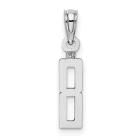 14kw Polished Number 8 Pendant-NU08W
