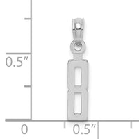 14kw Polished Number 8 Pendant-NU08W