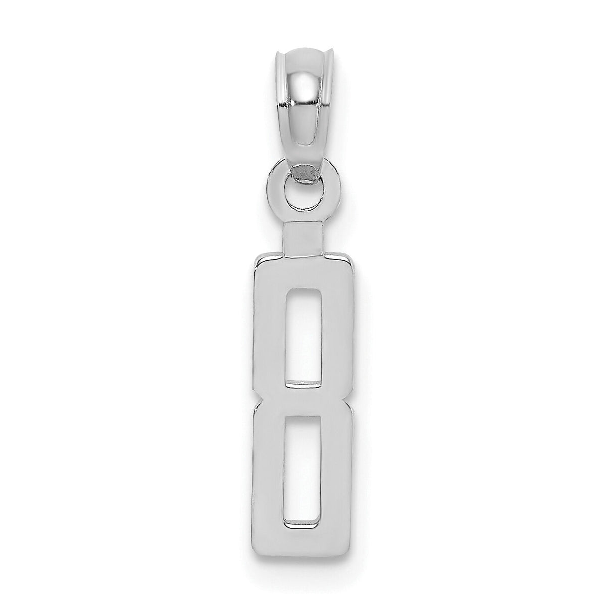 14kw Polished Number 8 Pendant-NU08W
