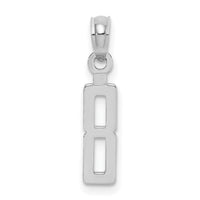 14kw Polished Number 8 Pendant-NU08W