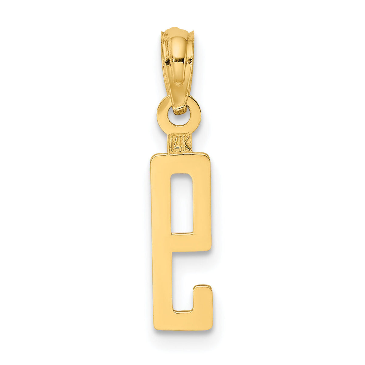 14k Polished Number 9 Pendant-NU09