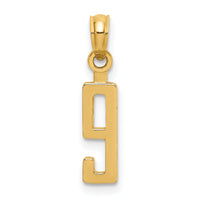 14k Polished Number 9 Pendant-NU09