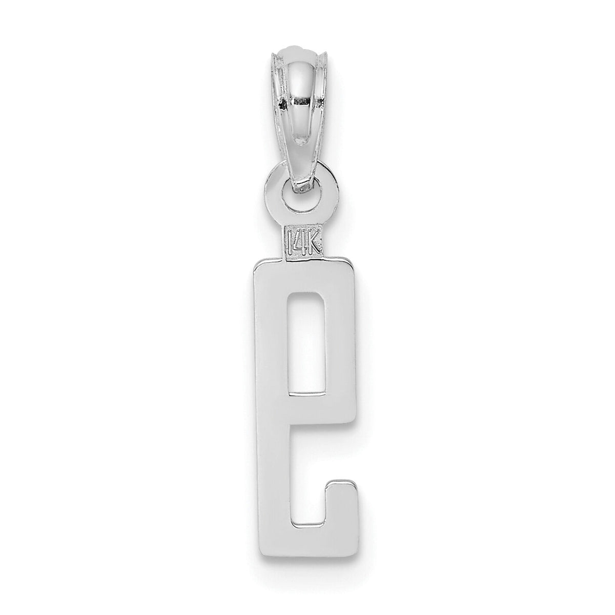14kw Polished Number 9 Pendant-NU09W