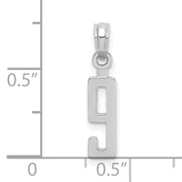 14kw Polished Number 9 Pendant-NU09W