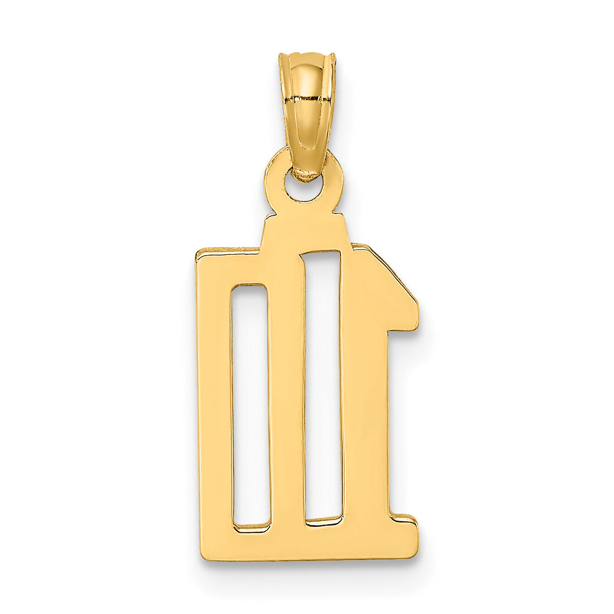 14k Polished Number 10 Pendant-NU10
