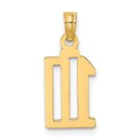 14k Polished Number 10 Pendant-NU10