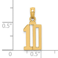 14k Polished Number 10 Pendant-NU10