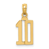 14k Polished Number 10 Pendant-NU10