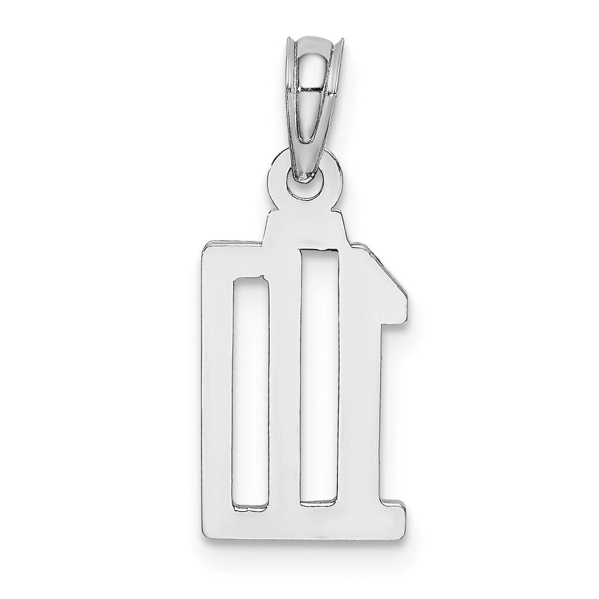 14kw Polished Number 10 Pendant-NU10W