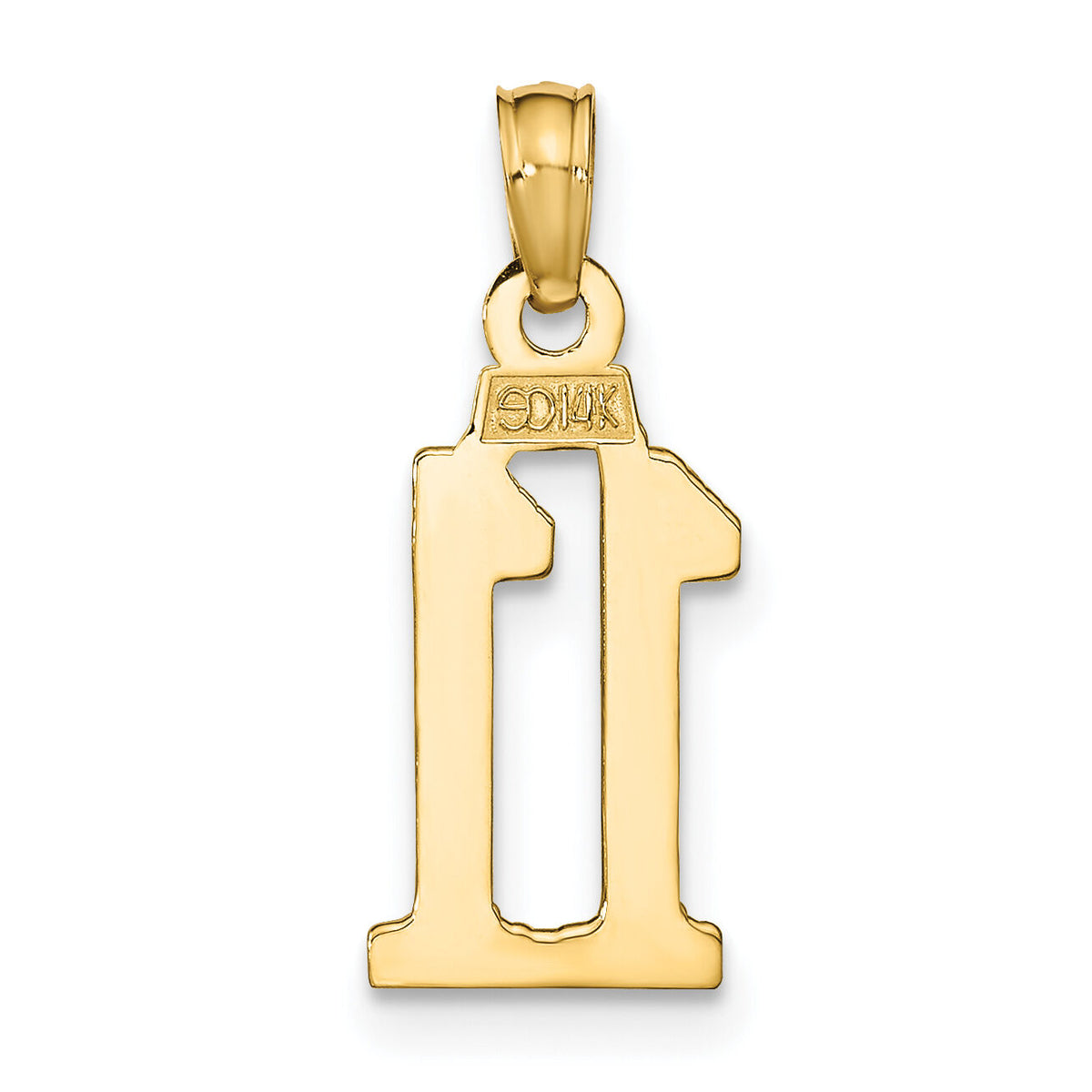 14k Polished Number 11 Pendant-NU11
