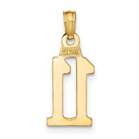 14k Polished Number 11 Pendant-NU11