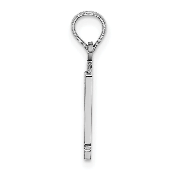 14kw Polished Number 11 Pendant-NU11W