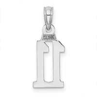 14kw Polished Number 11 Pendant-NU11W
