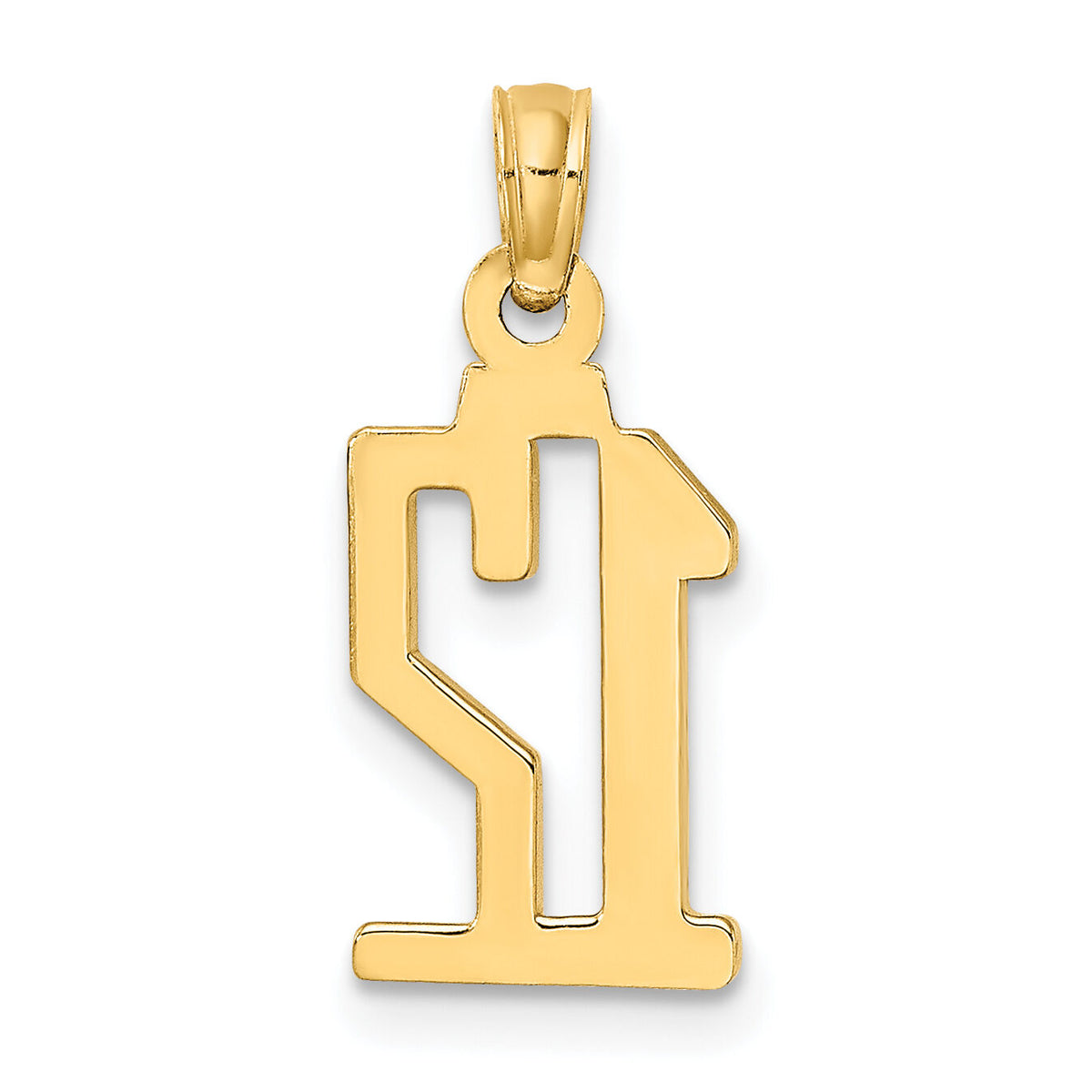14k Polished Number 12 Pendant-NU12