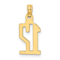 14k Polished Number 12 Pendant-NU12
