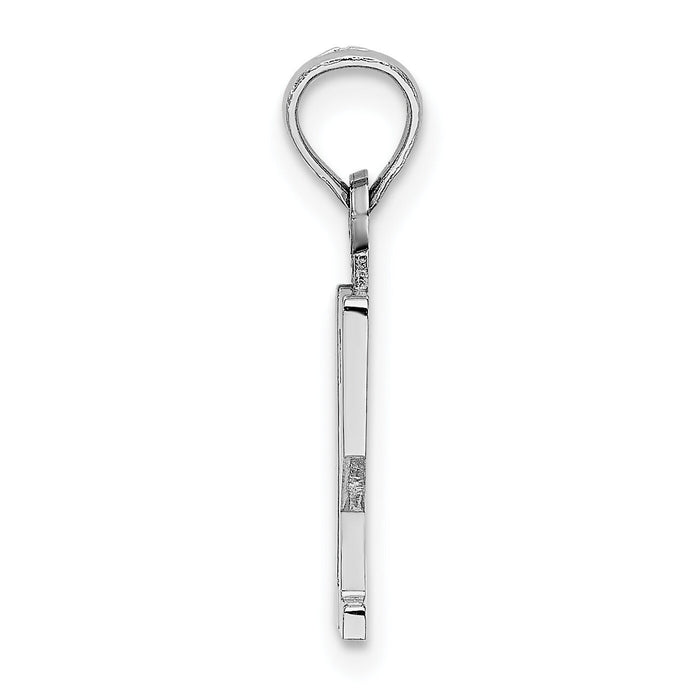14kw Polished Number 12 Pendant-NU12W