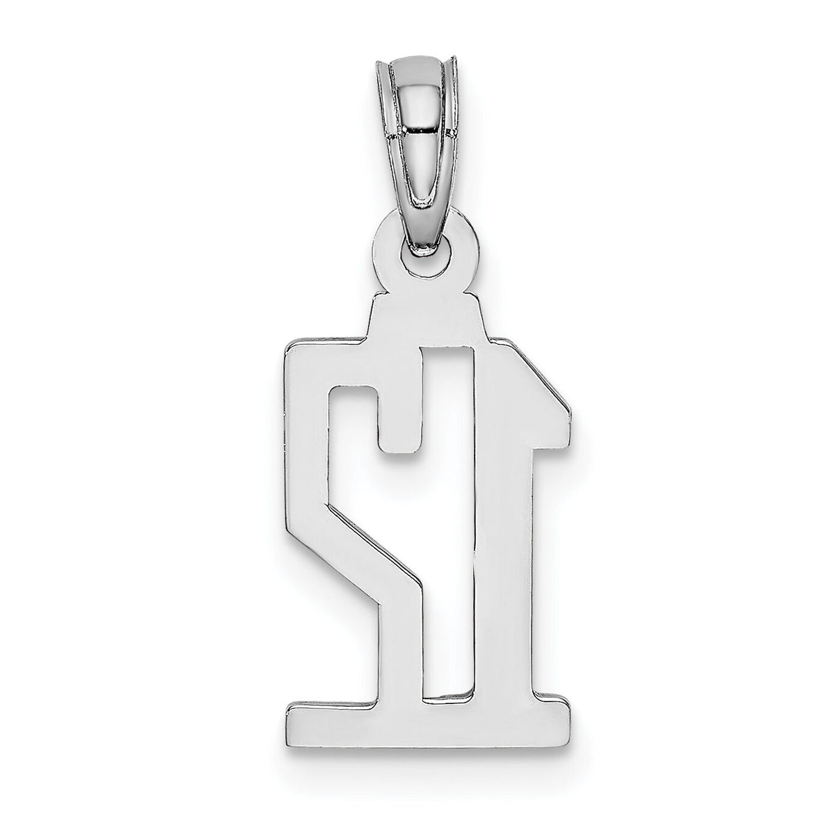 14kw Polished Number 12 Pendant-NU12W