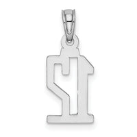 14kw Polished Number 12 Pendant-NU12W