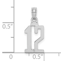 14kw Polished Number 12 Pendant-NU12W