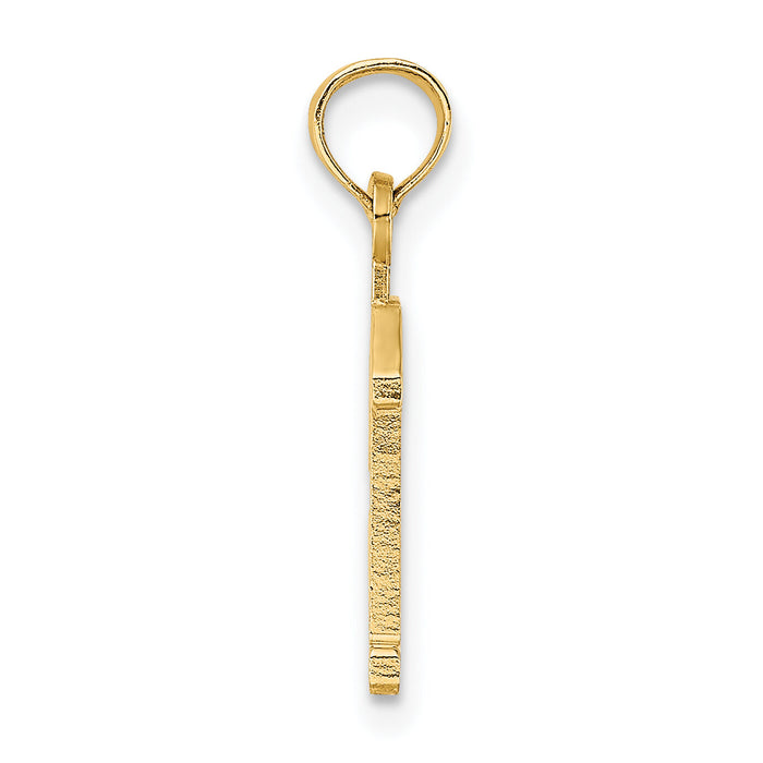 14k Polished Number 13 Pendant-NU13