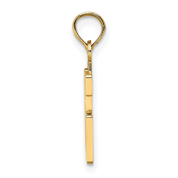 14k Polished Number 16 Pendant-NU16
