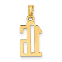 14k Polished Number 16 Pendant-NU16