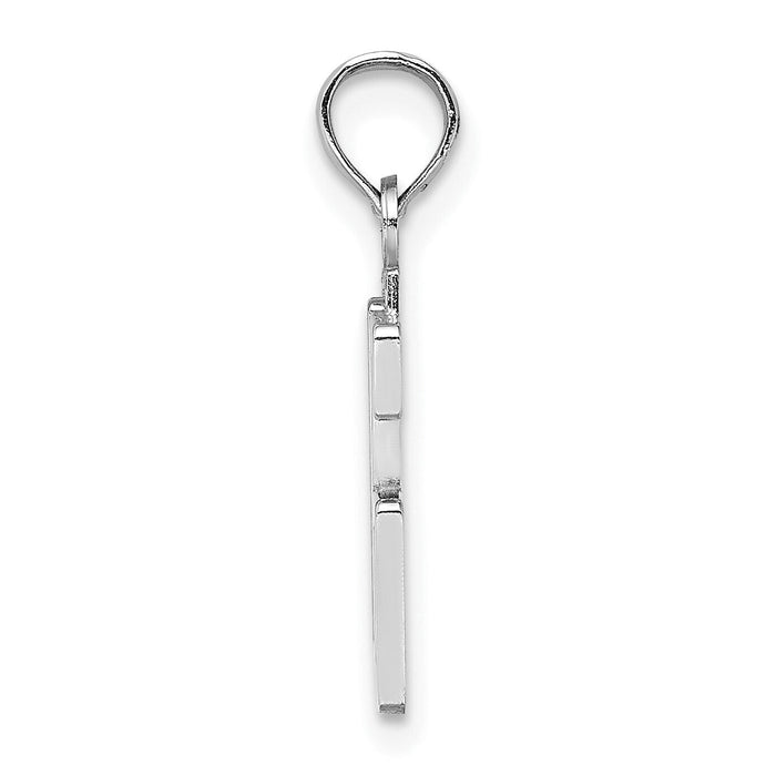 14kw Polished Number 16 Pendant-NU16W