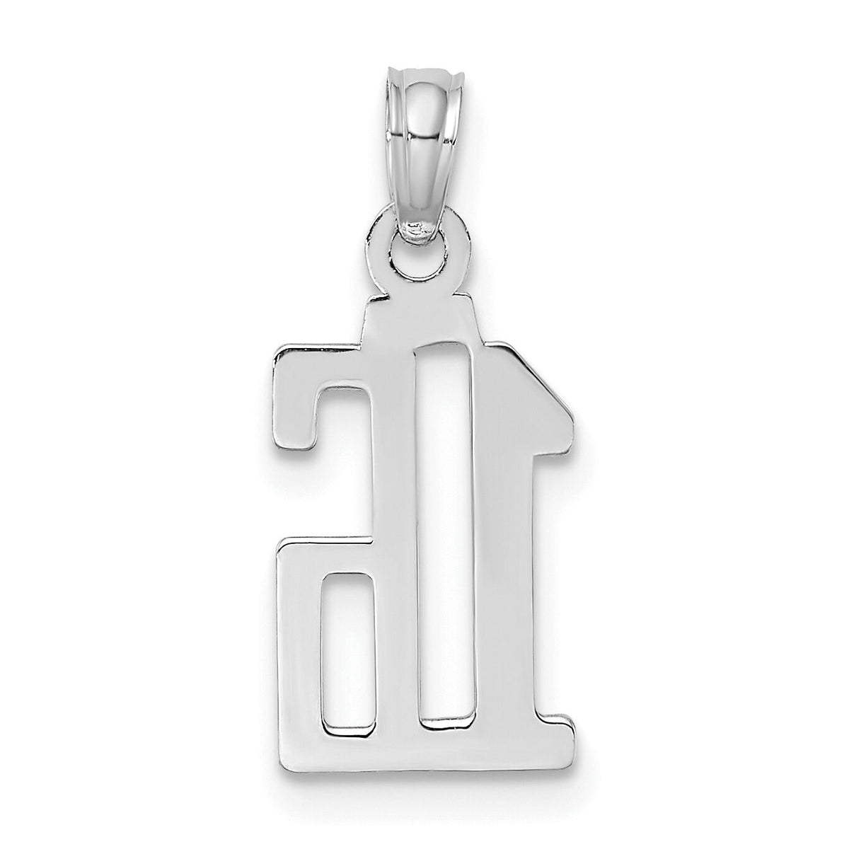 14kw Polished Number 16 Pendant-NU16W