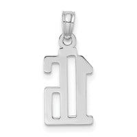 14kw Polished Number 16 Pendant-NU16W
