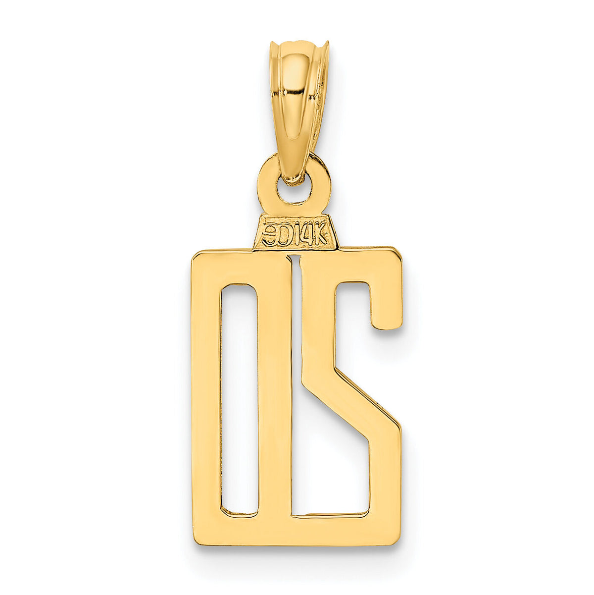 14k Polished Number 20 Pendant-NU20