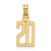 14k Polished Number 20 Pendant-NU20