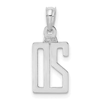 14kw Polished Number 20 Pendant-NU20W