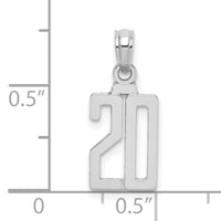 14kw Polished Number 20 Pendant-NU20W