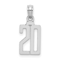 14kw Polished Number 20 Pendant-NU20W