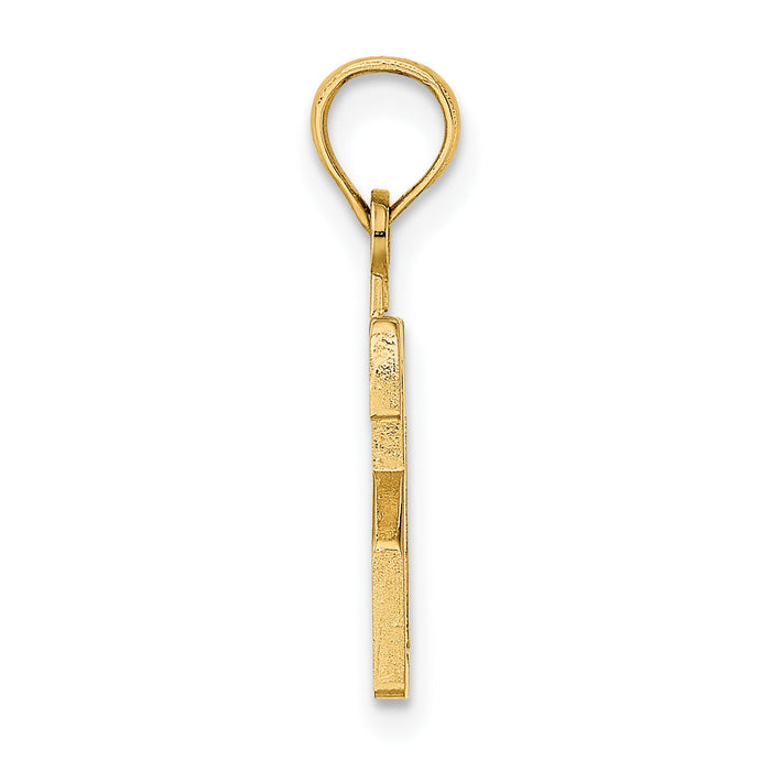 14k Polished Number 21 Pendant-NU21