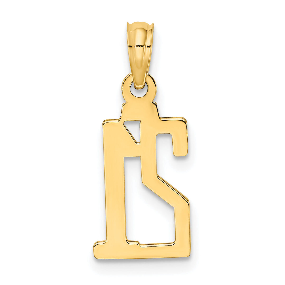 14k Polished Number 21 Pendant-NU21