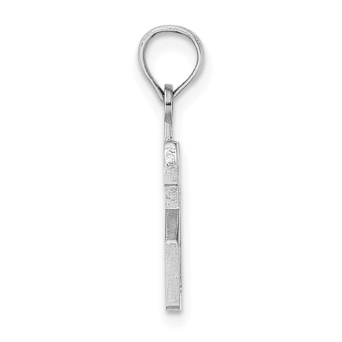 14kw Polished Number 21 Pendant-NU21W