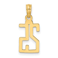 14k Polished Number 25 Pendant-NU25