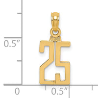 14k Polished Number 25 Pendant-NU25
